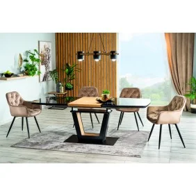 Стіл SYDNEY чорний / дуб 160(220)X90 SYDNEYCD160