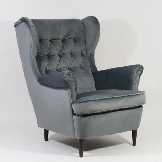 Крісло HARRY VELVET сірий BLUVEL 14 / венге HARRYV14W 2