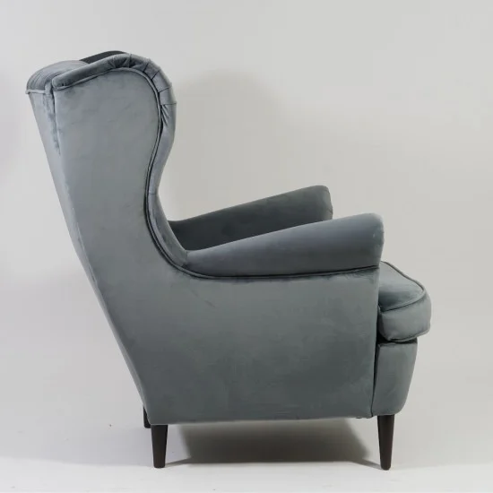 Крісло HARRY VELVET сірий BLUVEL 14 / венге HARRYV14W 3