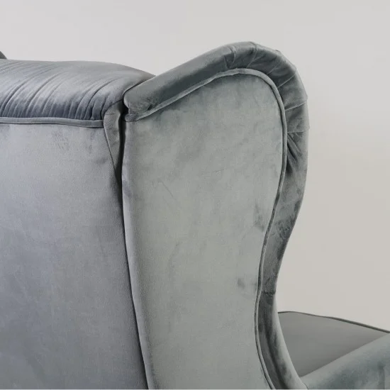 Крісло HARRY VELVET сірий BLUVEL 14 / венге HARRYV14W 7