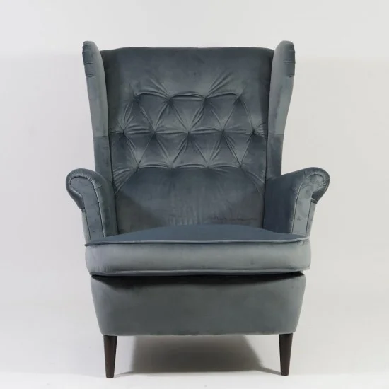 Крісло HARRY VELVET сірий BLUVEL 14 / венге HARRYV14W 4