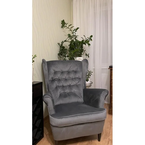 Кресло HARRY VELVET синий BLUVEL 86 / венге HARRYV86W 2