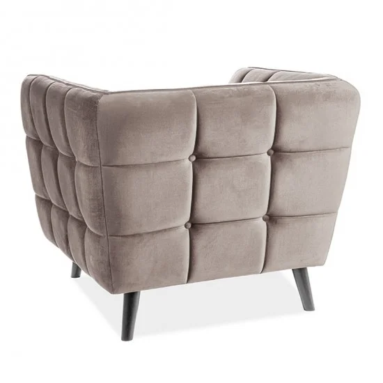 Крісло CASTELLO 1 VELVET беж BLUVEL 28 / венге CASTELLO1V28 2