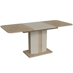 Обеденный стол раскладной CRYSTAL D/S 120(150-180)х80 дуб кремона котта/стоун бейж