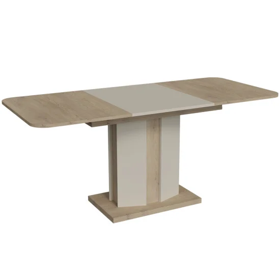 Обеденный стол раскладной CRYSTAL D/S 120(150-180)х80 дуб кремона котта/стоун бейж 1