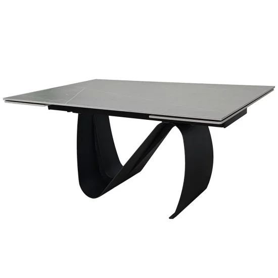 Стол обеденный раскладной JULIAN CERAMIC 160(240)*90 серый мат/черный 3