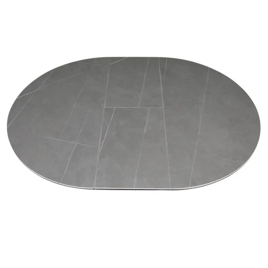 Стол обеденный раскладной GENEWA CERAMIC 105(140)*105 стол Серый / Черный 6