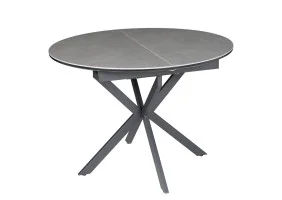 Стол обеденный раскладной GENEWA CERAMIC 105(140)*105 стол Серый / Черный