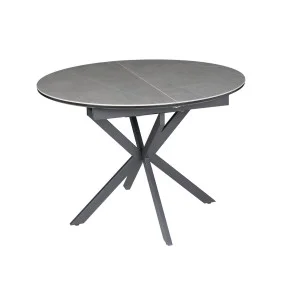 Стол обеденный раскладной GENEWA CERAMIC 105(140)*105 стол Серый / Черный