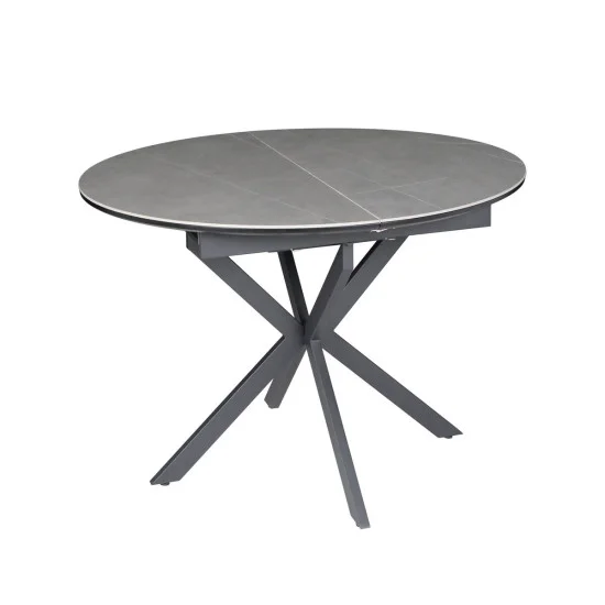 Стол обеденный раскладной GENEWA CERAMIC 105(140)*105 стол Серый / Черный 1