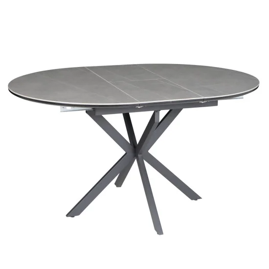 Стол обеденный раскладной GENEWA CERAMIC 105(140)*105 стол Серый / Черный 2