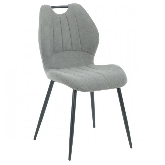Стілець RICK чорний каркас/темно-сірий тканина 1