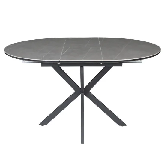 Стол обеденный раскладной GENEWA CERAMIC 105(140)*105 стол Серый / Черный 4