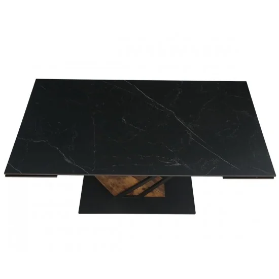 Стол FERNANDO CERAMIC 160(220)*90 черный мат/старый дуб 6