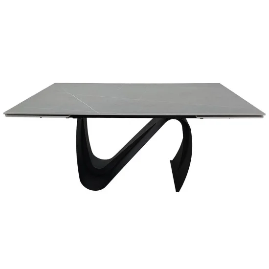 Стол обеденный раскладной JULIAN CERAMIC 160(240)*90 серый мат/черный 2