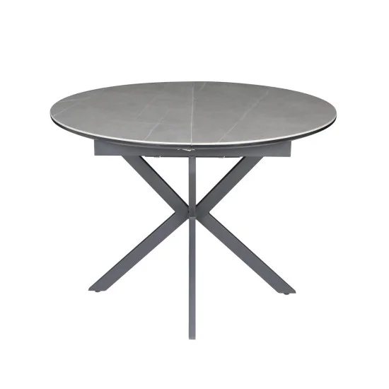 Стол обеденный раскладной GENEWA CERAMIC 105(140)*105 стол Серый / Черный 3