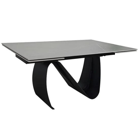 Стол обеденный раскладной JULIAN CERAMIC 160(240)*90 серый мат/черный 1