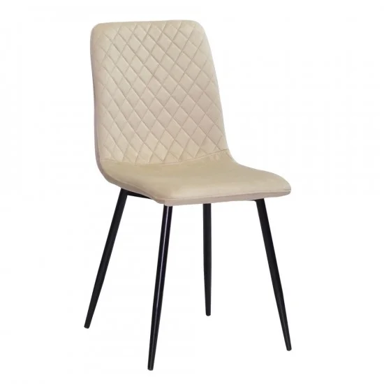 Стул кухонный PERLA черный каркас / бежевый велюр  1