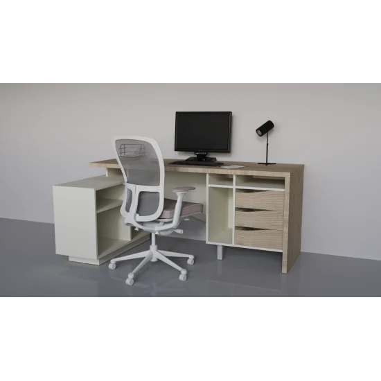 Стіл письмовий CONNECT 2 L SK 180×78 см. Дуб кремона котта / Стоун бейж 2