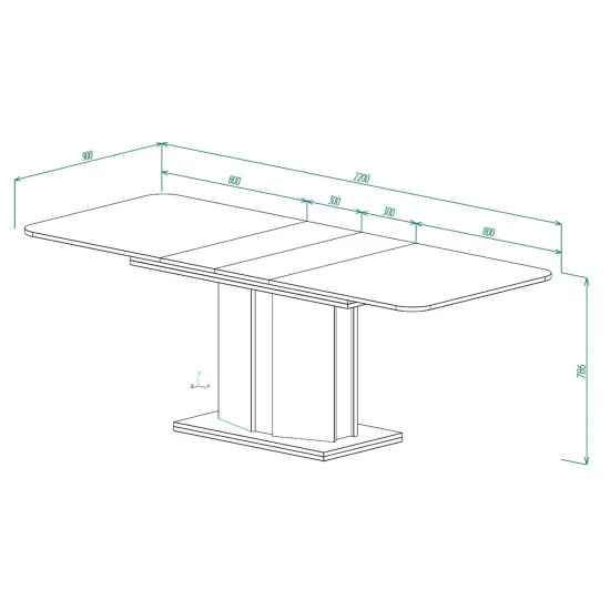 Обеденный стол раскладной CRYSTAL D/K MAX 160(190-220)х90 дуб кремона торро/кашемир 3