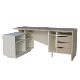 Письменный стол CONNECT 2 L SK 180×78 см. Дуб кремона котта / Стоун беж