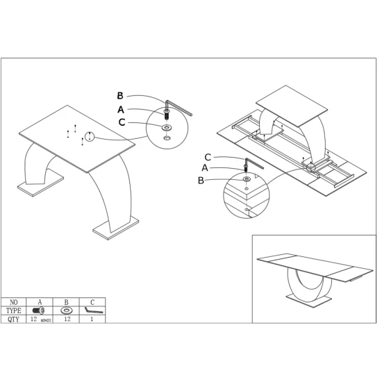 Обеденный раскладной стол AMELIA CERAMIC 160(240)*90 стол черный мат/бронзовый 10