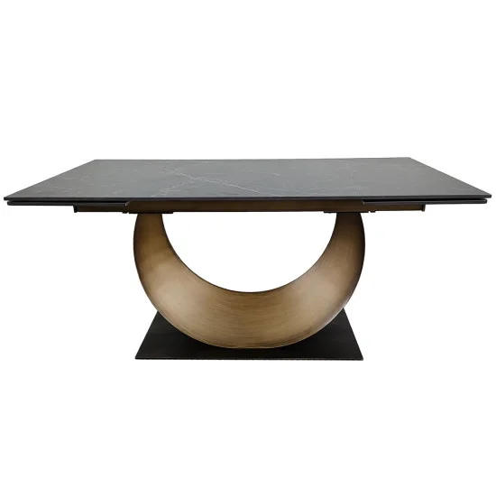 Обеденный раскладной стол AMELIA CERAMIC 160(240)*90 стол черный мат/бронзовый 2