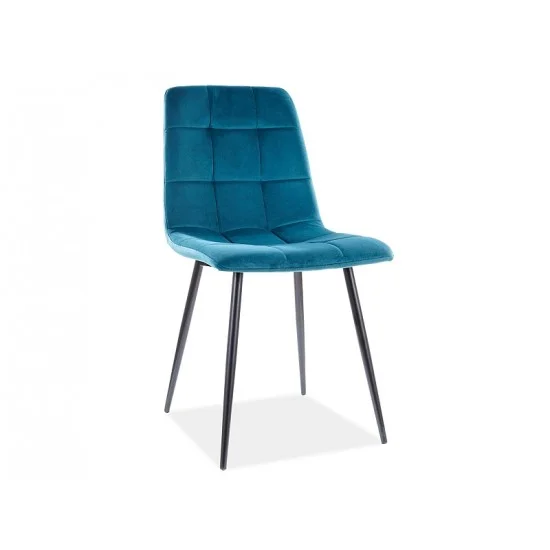 Стул MILA VELVET черный каркас / БИРЮЗА BLUVEL 85 MILAVCTU 1