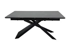 Обеденный раскладной стол MADISON CERAMIC 160(240)*90 черный мат/черный