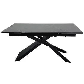 Обеденный раскладной стол MADISON CERAMIC 160(240)*90 черный мат/черный