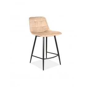 Полубарный стул MILA H-2 VELVET черный каркас / беж MILAH2VCBE