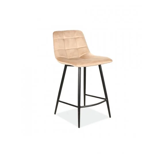 Полубарный стул MILA H-2 VELVET черный каркас / беж MILAH2VCBE 1