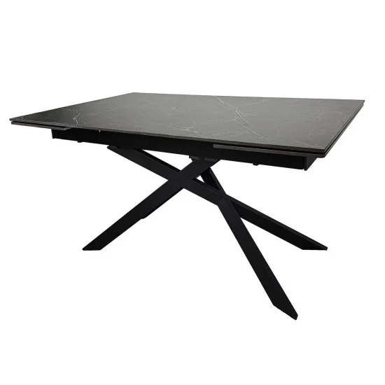 Обеденный раскладной стол MADISON CERAMIC 160(240)*90 черный мат/черный 4