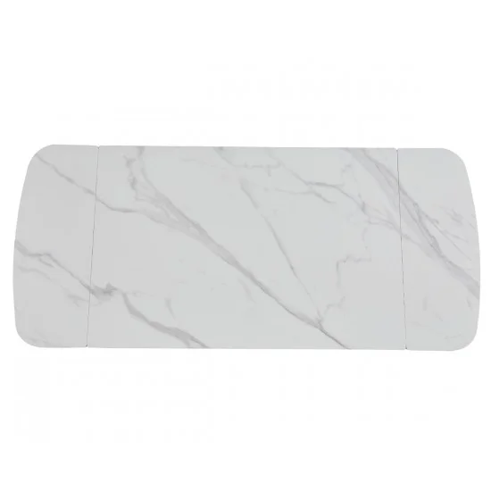 Стол DUBLIN CERAMIC 120(180)*80 белый мат/черный каркас 2