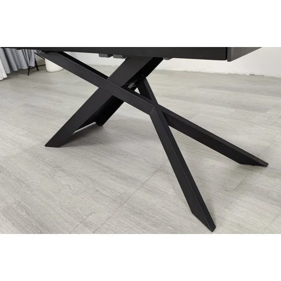 Обеденный раскладной стол MADISON CERAMIC 160(240)*90 черный мат/черный 9