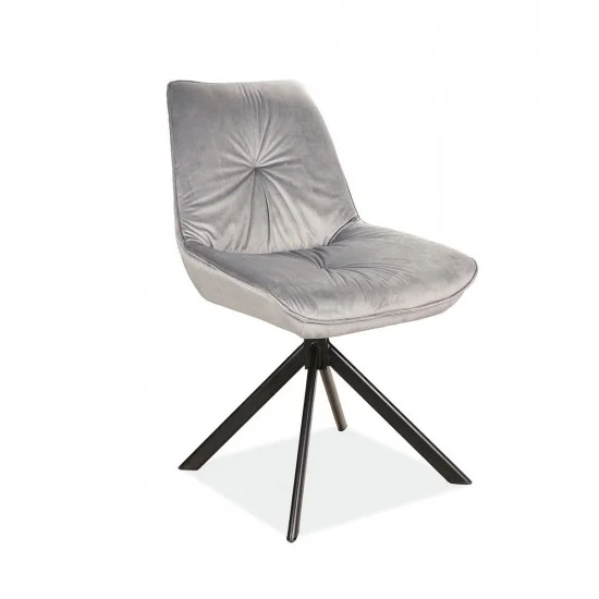 Стул BOOGIE I VELVET черный каркас / серый BOOGIEIVCSZ 1