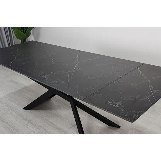 Обеденный раскладной стол MADISON CERAMIC 160(240)*90 черный мат/черный 8