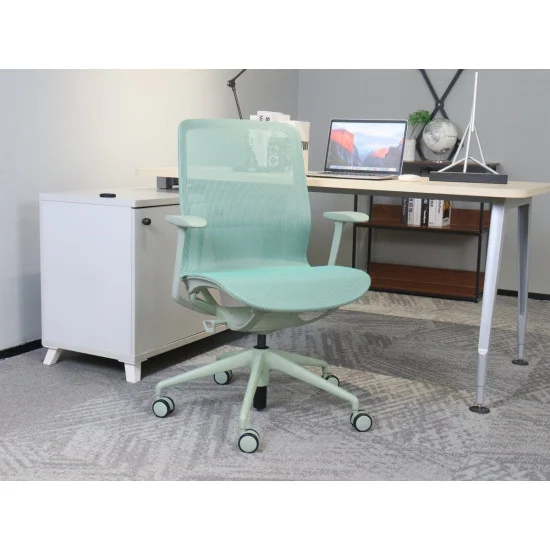 Кресло офисное REGINA зеленая сетка / зеленый каркас 7