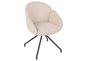 Стілець кухонний LINDA Чорний каркас / Кремовий Teddy букле оберт 180°