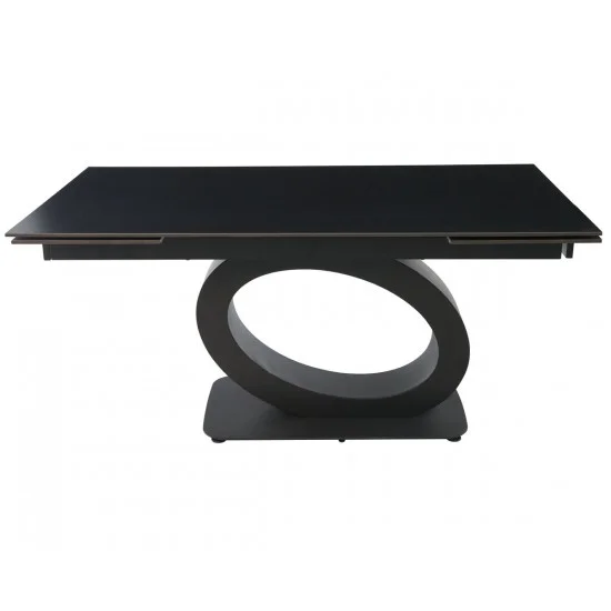 Стол OVIDIO CERAMIC 160(240)*90 черный мат/черный каркас 4