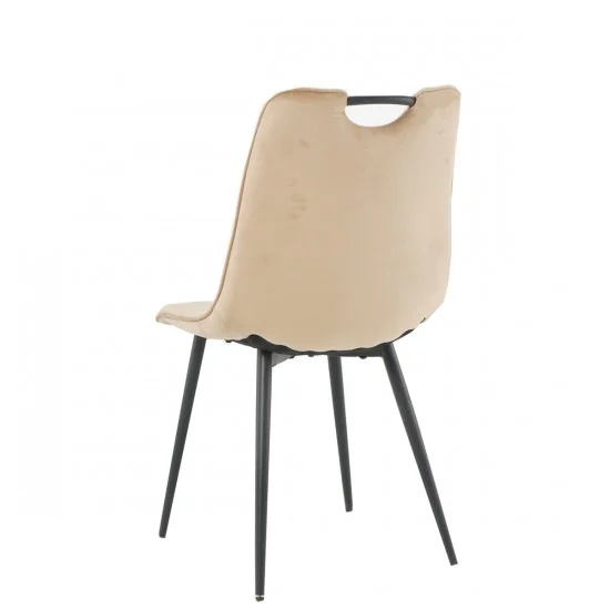 Стілець GOOPY чорний каркас / бежевий велюр 5