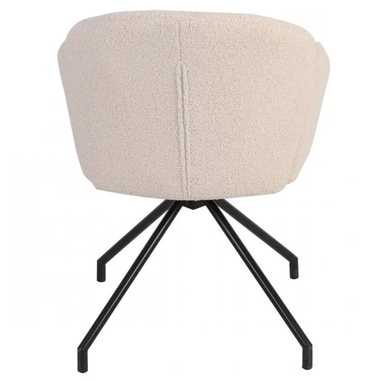 Стілець кухонний LINDA Чорний каркас / Кремовий Teddy букле оберт 180° 5