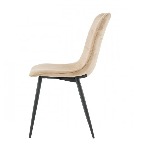 Стілець GOOPY чорний каркас / бежевий велюр 4