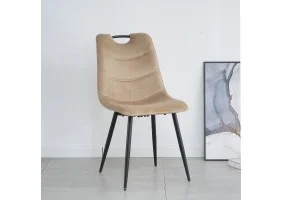Стілець GOOPY чорний каркас / бежевий велюр