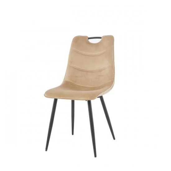 Стілець GOOPY чорний каркас / бежевий велюр 2