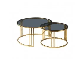Журнальный столик VIENNA стекло дымчатое / золото (к-кт) VIENNACZZL