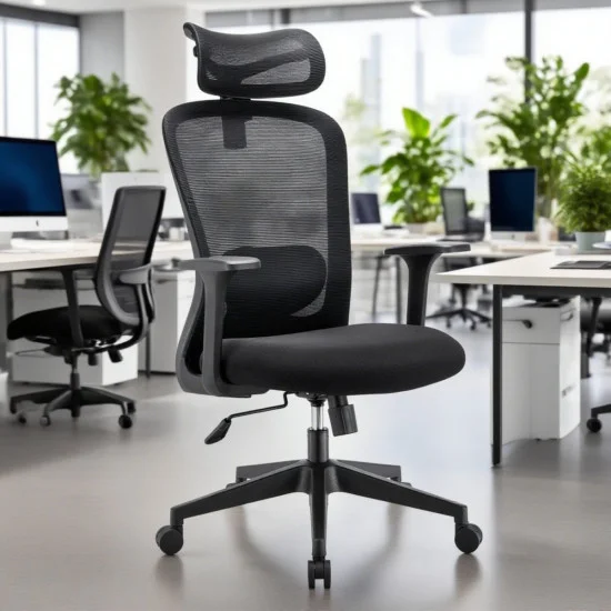 Крісло комп'ютерне JACOB чорна тканина/чорний каркас 3