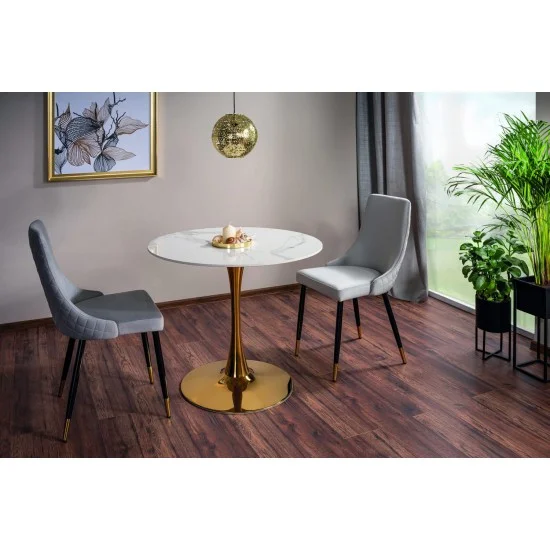 Стіл ESPERO білий ефект мармуру/золото д.90 ESPEROCZL90 2