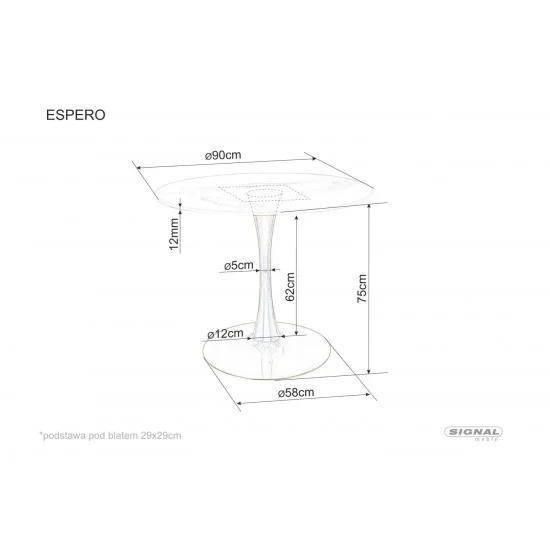 Стіл ESPERO білий ефект мармуру/золото д.90 ESPEROCZL90 3
