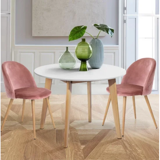 Стол обеденный AMADEO I 100*100*75 бук / белый 12